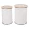 Glitzhome® Farmhouse Metal Enamel Storage Stool Set